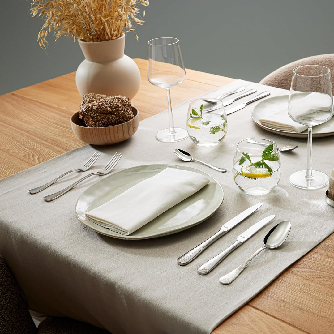 Amefa SIERRA Besteck Set 6 Personen | 24-teilig | Edelstahl 18/10 satiniert | gehämmerte Griffe | Es