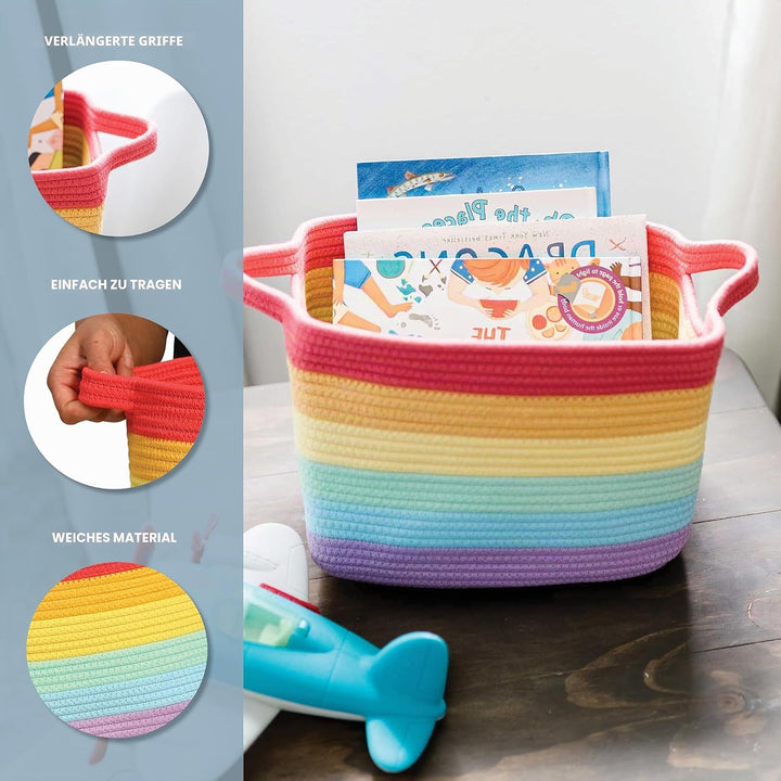 OrganiHaus Korb Aufbewahrung | Toilettenpapier Aufbewahrung | Aufbewahrungskorb Kinder | Treppenkorb