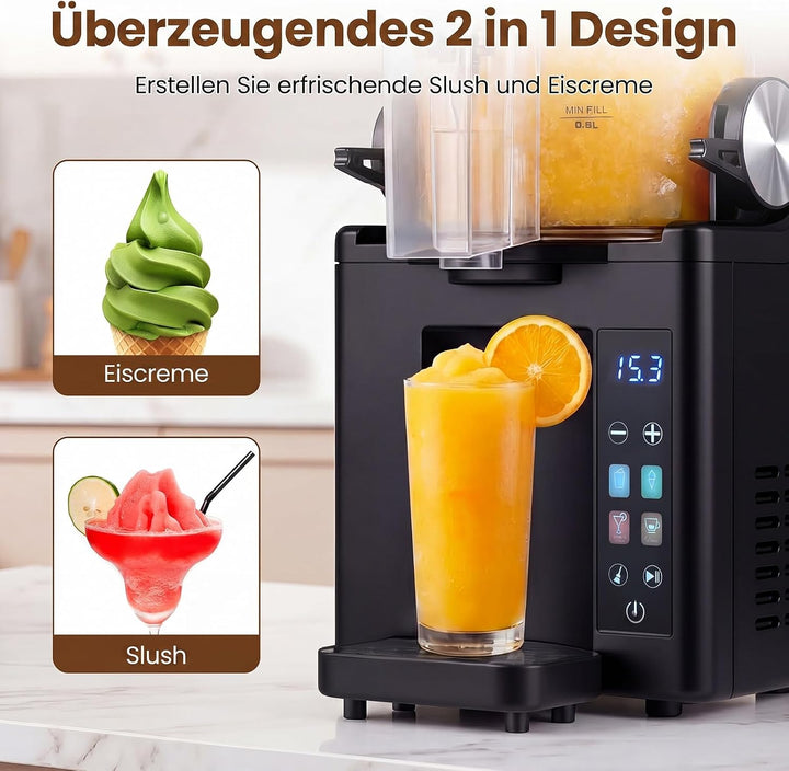 COSTWAY 1,5L Slush Maschine, kein Eis erforderlich | Slusheis Eismaschine mit LED Touch Steuerung, 4