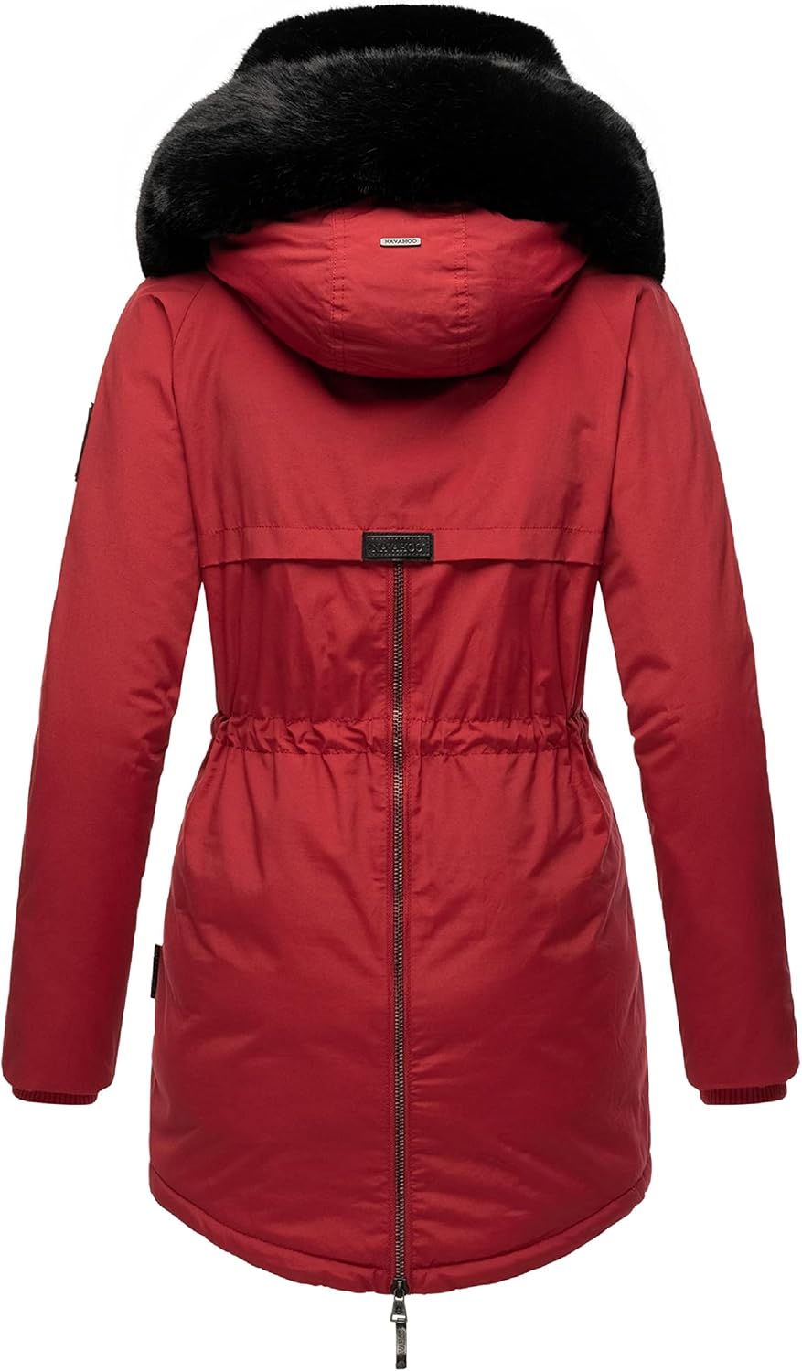 Navahoo Damen Warmer Winterparka mit doppelter Kunstpelz-Kapuze Sweety Deluxe XS-XXL XS Blood Red, X