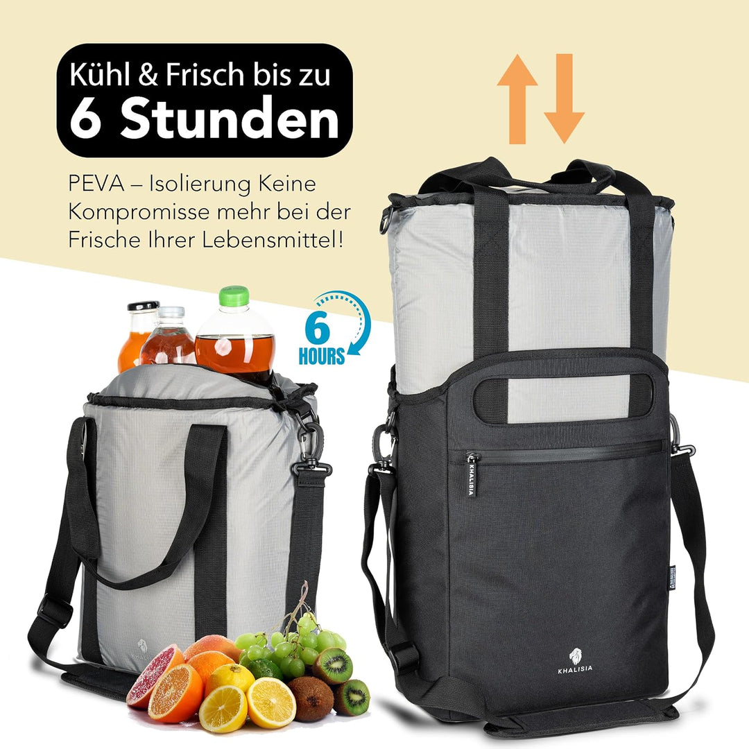 Einkaufstasche für Fahrrad - Fahrradtasche hinten einsetzbar als Gepäckträgertasche - inkl. herausne