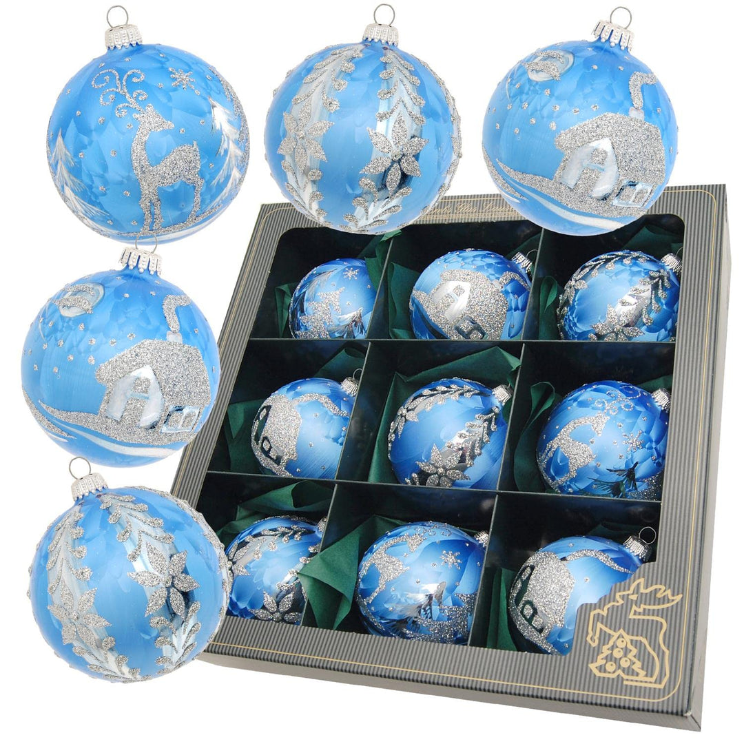 Krebs Glas Lauscha - Weihnachtsdekoration/Christbaumschmuck aus Glas - Weihnachtskugeln - Farbe: Bla