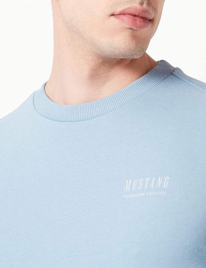 MUSTANG Herren Style Ben Crewneck Sweatshirt M Faded Denim 5124, M Faded Denim 5124
