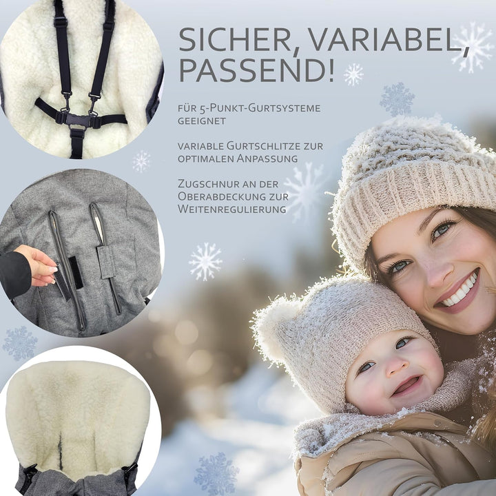 BAMBINIWELT Winterfusssack kompatibel mit Bugaboo Cameleon, Sitzauflage, mit Lammwolle, Winterfusssa