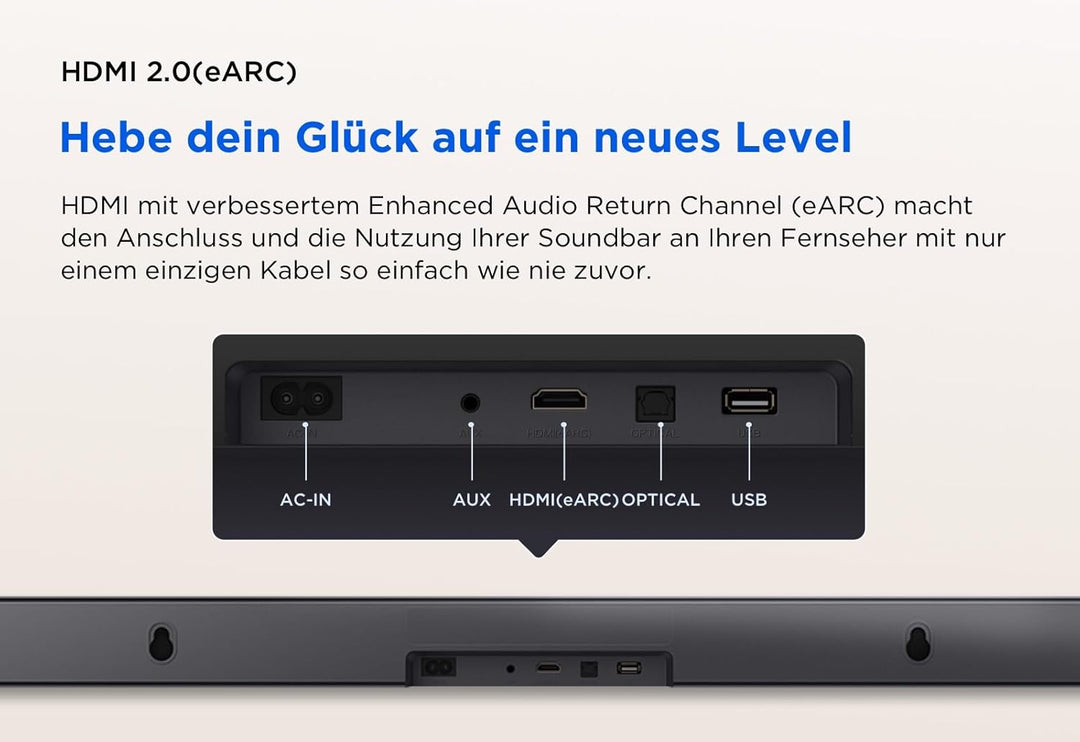 TCL S45HE 2.0 Kanal TV Partner Soundbar mit Dolby Atmos und DTS Virtual:X, AI Sonic-Adaptation Ready