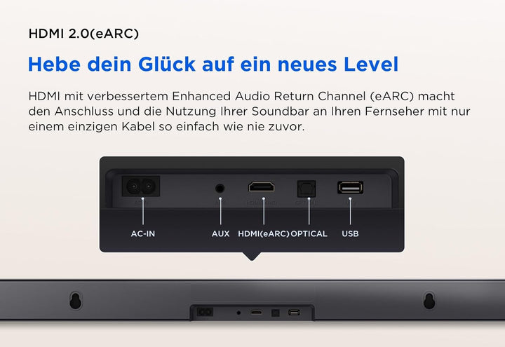 TCL S45HE 2.0 Kanal TV Partner Soundbar mit Dolby Atmos und DTS Virtual:X, AI Sonic-Adaptation Ready
