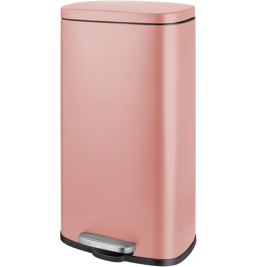 LIFERUN Mülleimer Küche 30l, Abfalleimer mit Deckel, Softclose Treteimer aus Stahl, mit Inneneimer f