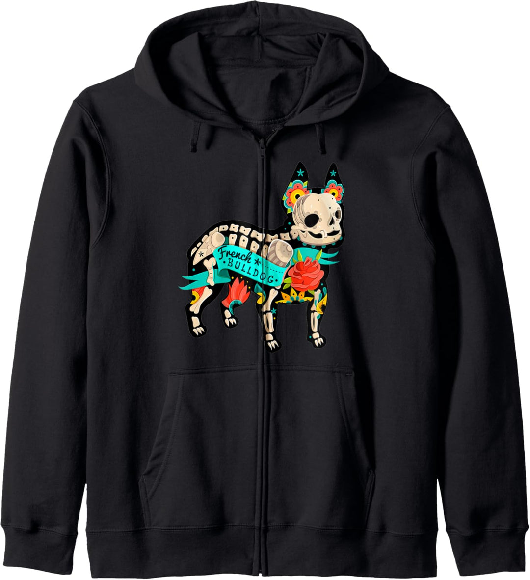 Sugar Skull French Bulldog Flower Halloween Dog Kapuzenjacke