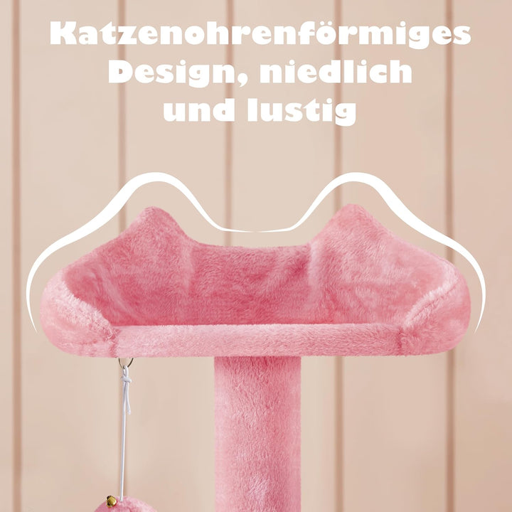 Yaheetech Kratzbaum Kletterbaum 139 cm hoch Katzenkratzbaum, Stabiler Katzenbaum mit 3 Plattformen,