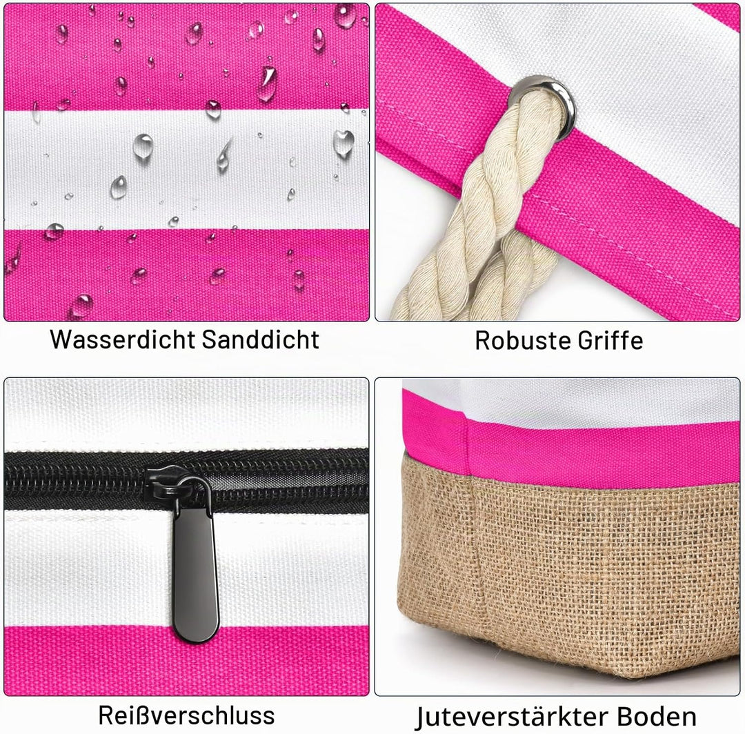 oscaurt Strandtasche XXL Familie Shopper Tasche Damen Badetasche Wasserdicht Umhängetasche Beach Tot