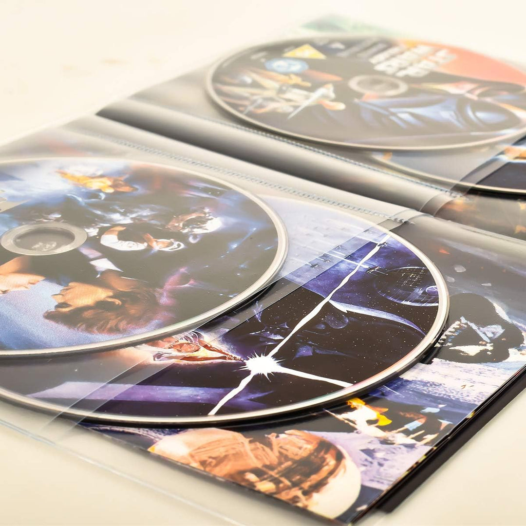 3L 4fach DVD Hüllen mit Platz für 4 DVDs mit Covertasche – 10 Stück - Praktische & Platzsparende Auf
