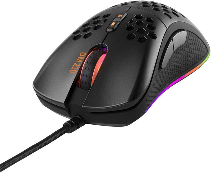 DELTACO GAMING-Maus, Ultraleicht, RGB, anpassbar, 7 programmierbare Tasten mit Software, Gaming-Maus