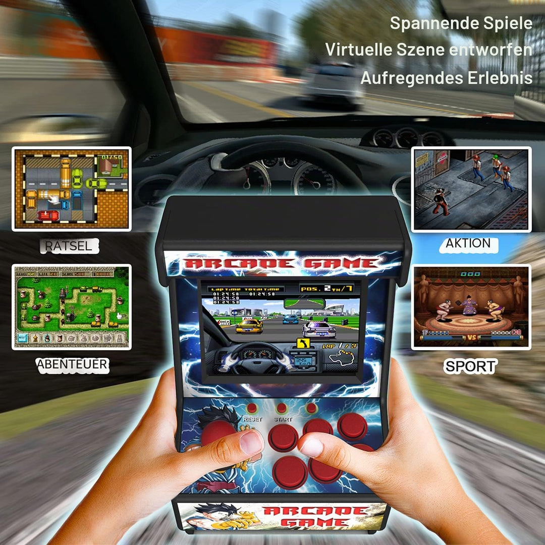 Mini Arcade Machine, Retro Handheld Konsole mit 156 Klassische Spielen, 2.8-Zoll LCD-Bildschirm, 16