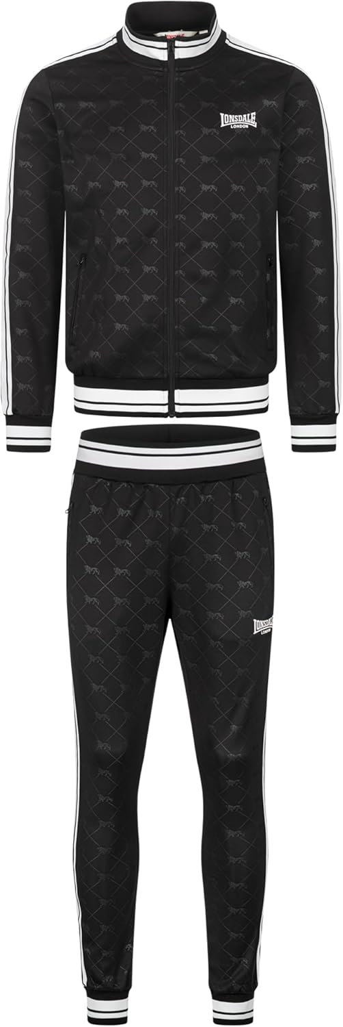 Lonsdale Herren Ashwell Trainingsanzug, Black/White