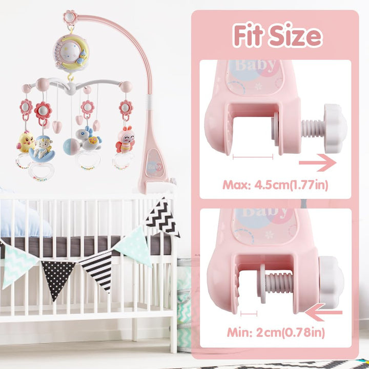 Mini Tudou Baby Mobile Musik Babybett mit Timing-Funktion Projektor und Licht,Baby Hängende Spielzeu