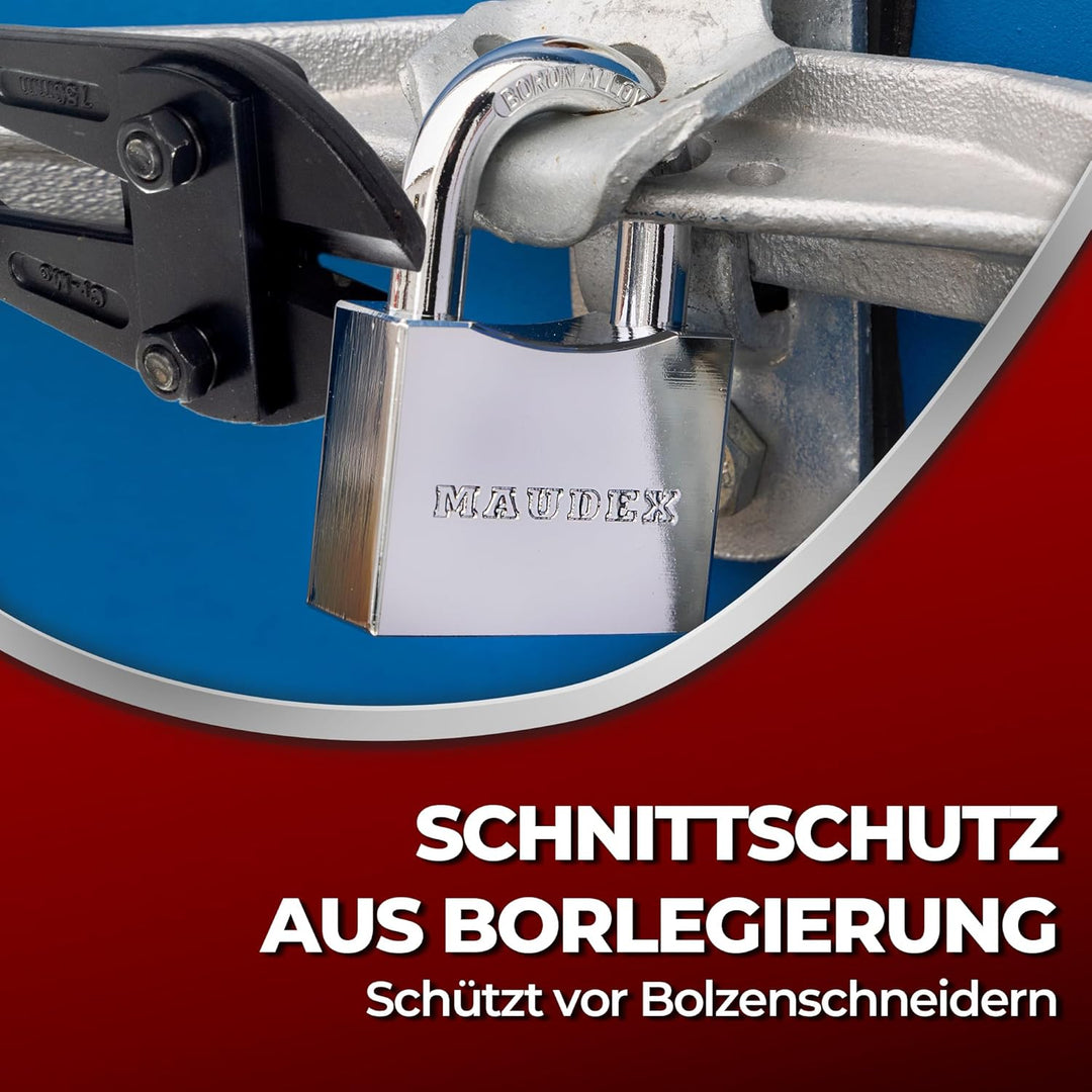 Maudex® RPB50 Hochleistungs-Vorhängeschloss – 10 mm gehärteter, schnittfester Bügel, wetterfester Ch