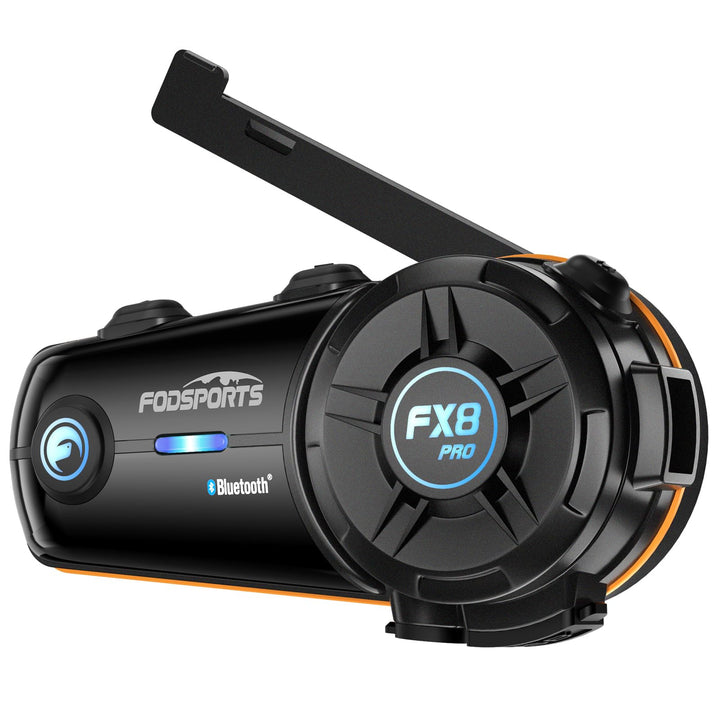 Fodsports FX8 Pro Motorrad Headset, Dual-Chip Multi-Audio Funktion, Motorradhelm Headset bis zu 10 M