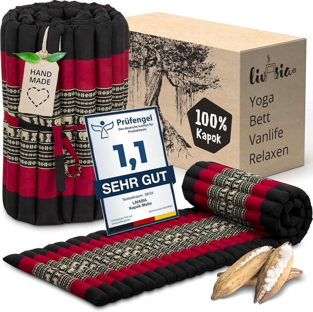 livasia Rollmatte Rollmatratze L-200x110x4,5cm, Gästebett Gästematratze 1 Person, Reisebett Kofferra