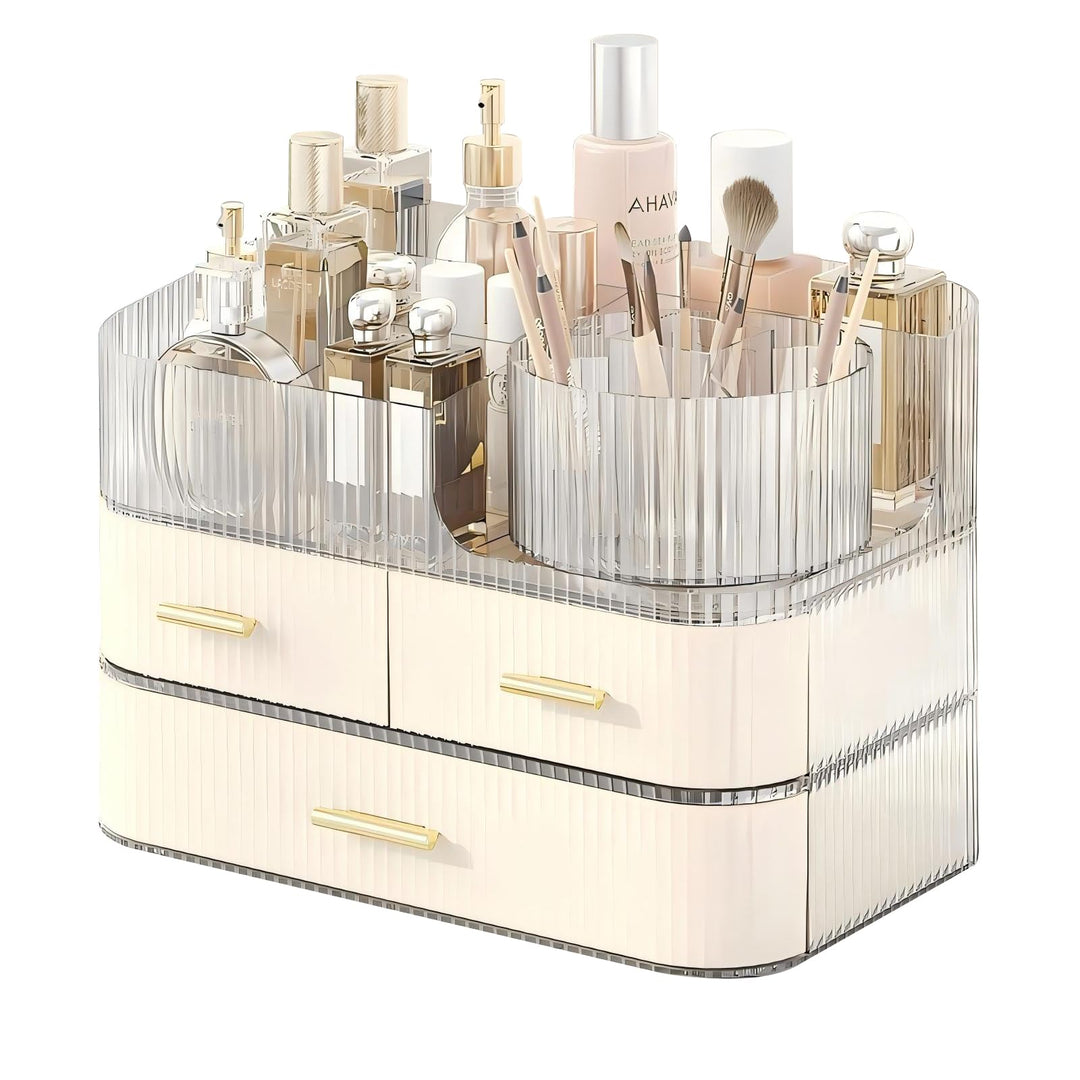 DASITON Make Up Kosmetik Organizer, 360° Drehbar Make Up Pinsel Organizer, Grosser Kosmetik Aufbewah