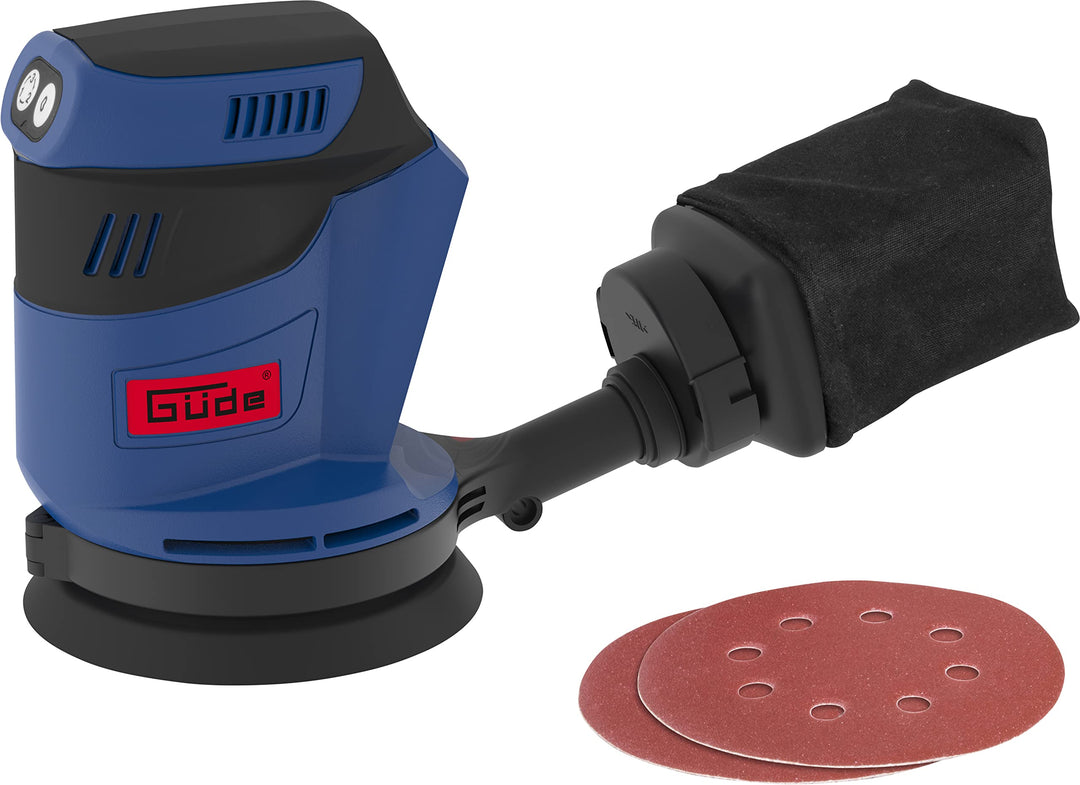 Güde Akku Exzenterschleifer EXS 18-0 (18 V, Easy-Energy-Exchange, Hochleistungsmotor, 125 mm Schleif