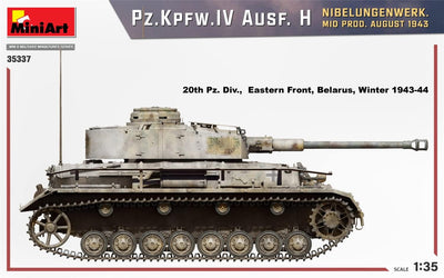 Mini Art 35337 1:35 Pz.Kpfw.IV AUSF.H Aug43 Mit. Nibe. - originalgetreue Nachbildung, Modellbau, Pla