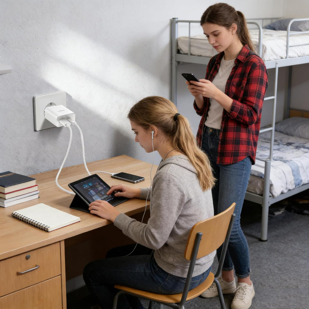 Schnellladegerät Ladeadapter netzteil 45W USB Typ-C 18W USB Typ-A Ladegerät （Weiss 2 Stück） für:iPad