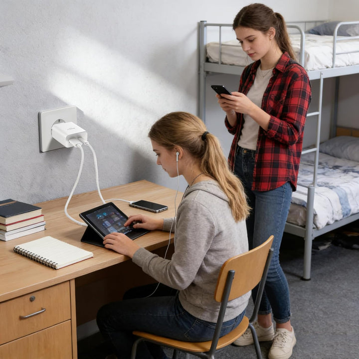 Schnellladegerät Ladeadapter netzteil 45W USB Typ-C 18W USB Typ-A Ladegerät （Weiss 2 Stück） für:iPad