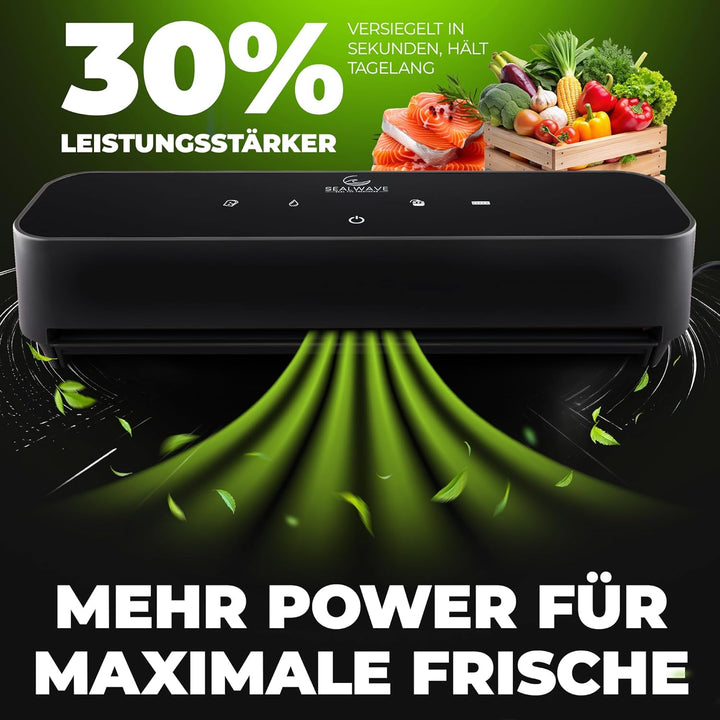 SEALWAVE Vakuumiergerät, Vakumierergerät für Lebensmittel, Breite &amp; Feste Versieglung, Leise &amp; Effiz