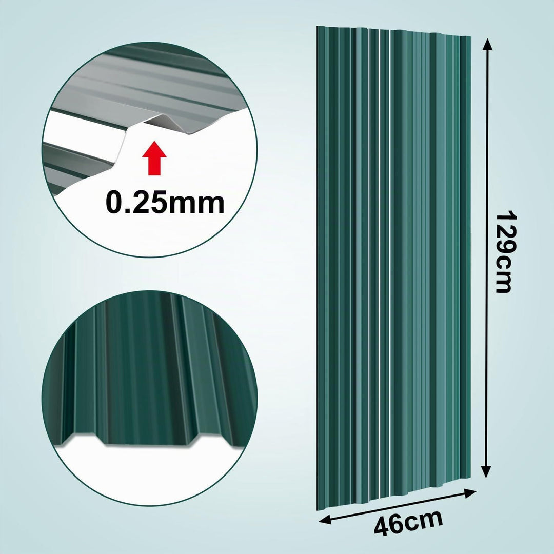 Profilblech, 12 Stück Trapezblech, Blech Dachplatten Verzinkt, Dachplatten Wellblechplatten 129cm x