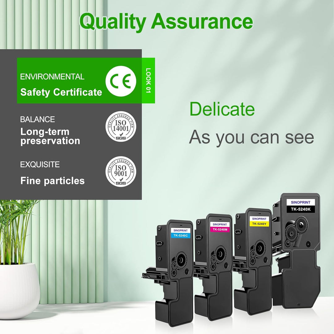 SINOPRINT Kompatibel mit Kyocera TK5240 TK-5240 Tonerkartusche TK-5240K TK-5240C TK-5240M TK-5240Y 1