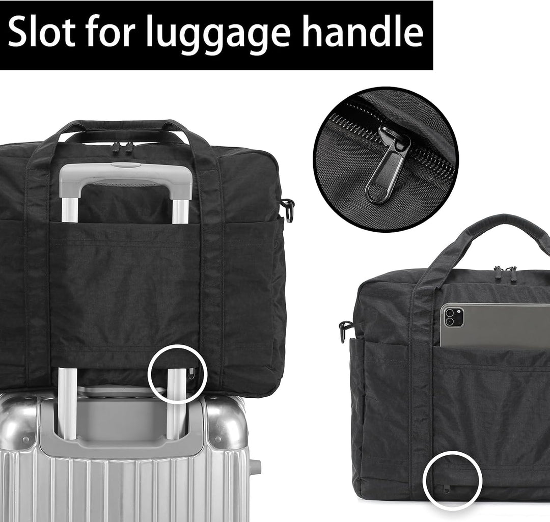Kleine Reisetasche, Schultertasche mit Trolley-Aufsteckfunktion | 12L Reisetasche mit 6 Aussentasche