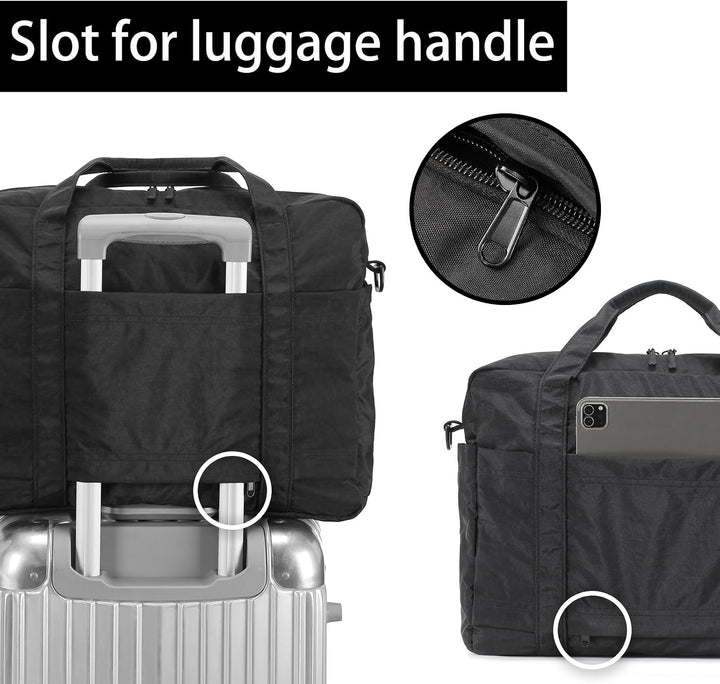 Kleine Reisetasche, Schultertasche mit Trolley-Aufsteckfunktion | 12L Reisetasche mit 6 Aussentasche