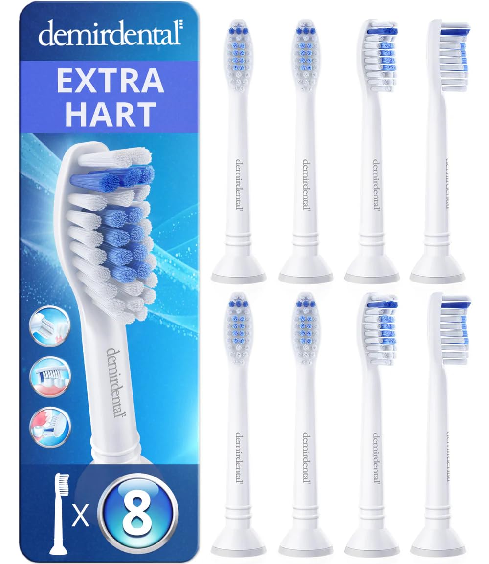 8er demirdental Ersatzbürsten passend für Philips Sonicare, Harte Aufsätze & Aufsteckbürsten, harte