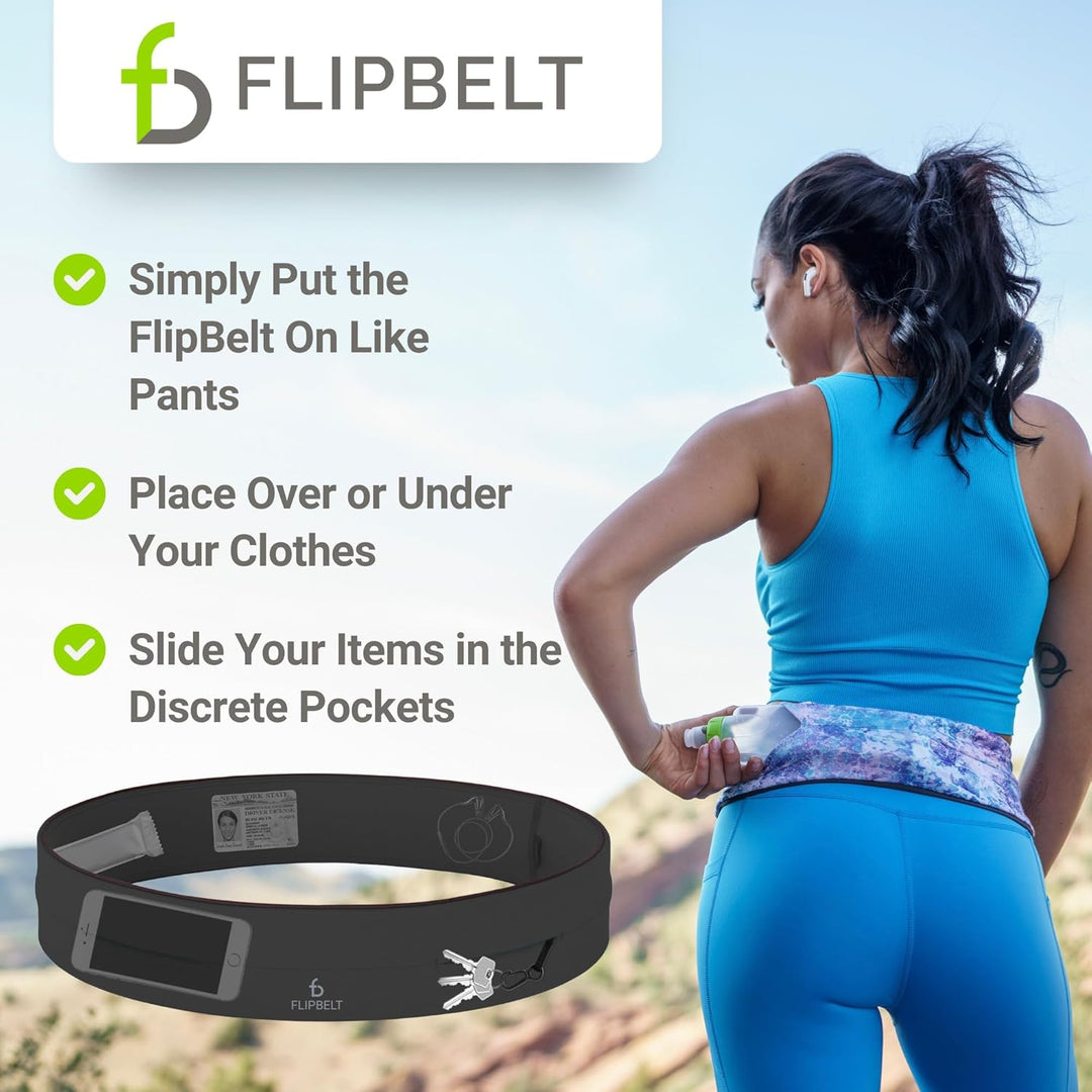 FlipBelt Classic - Gürtel mit Mehreren Taschen, Unisex XS Carbon, XS Carbon