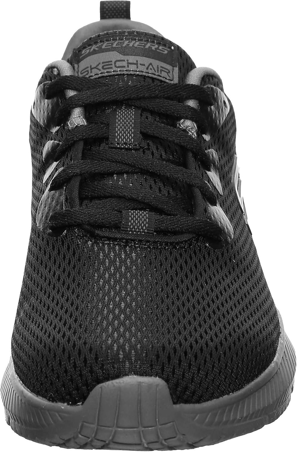 Skechers Herren 52559 Sneaker, Black Mesh Charcoal Trim