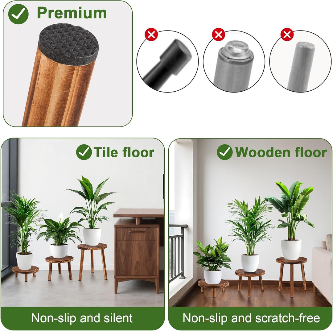 Blumenhocker Holz 3er-Set, 4"/7"/11" Höhe Blumenständer Pflanzenständer für Verschiedene Topfgrössen