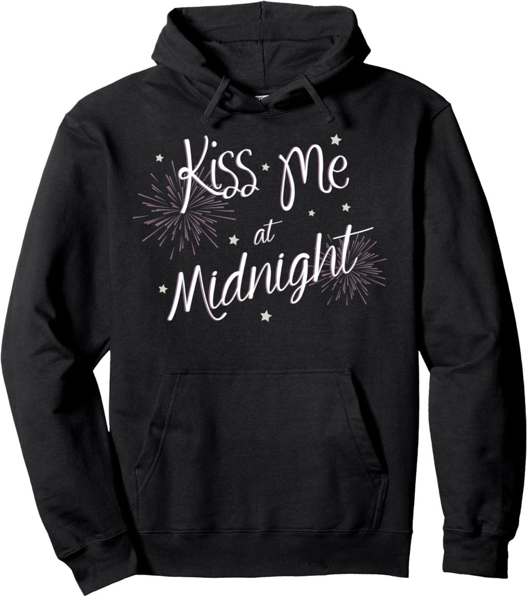 New Year's Kiss Me At Midnight Fireworks Pullover Hoodie