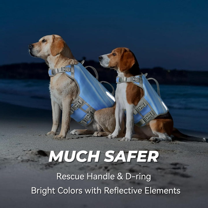 VIVAGLORY Neoprene Schwimmweste Hund, Rettungsweste Hund für Bootfahren, Schwimmweste, Schwimmhilfe