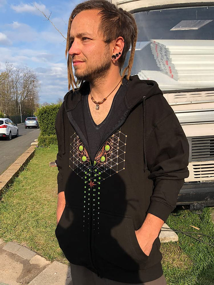 Mushroom Head Sweatshirt-Jacke schwarz (S), S