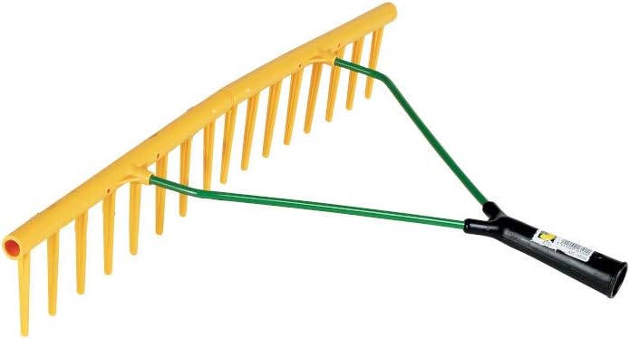 Kerbl Kunststoff-Rechen (aus Polypropylen, 16 Zinken, Stielhalter ø 27 mm, ohne Stiel, für Heu / Gra