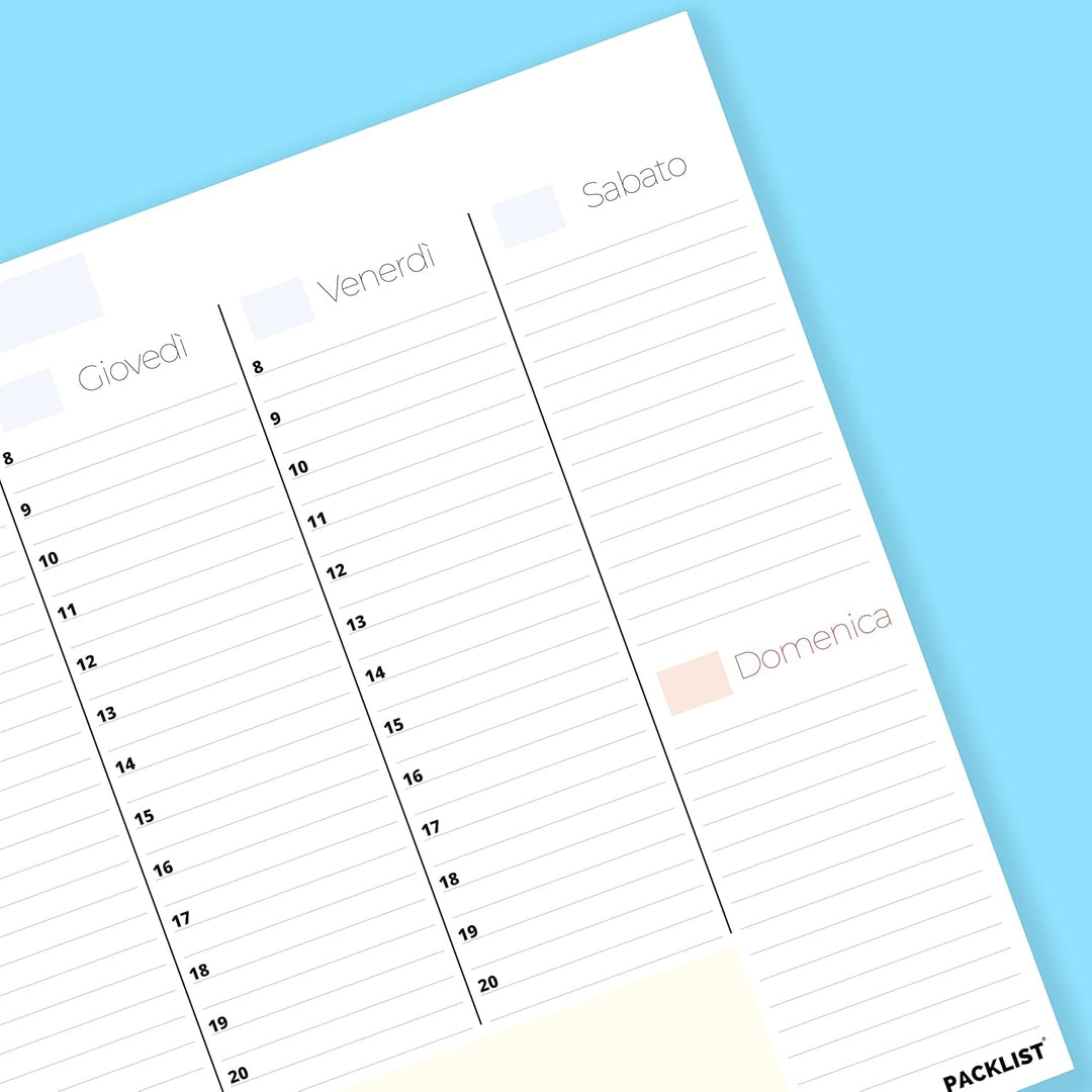 Planner Settimanale Scrivania - A4 - Agenda 52 Flogi - Appuntamenti - Calendario Perpetuo di Design