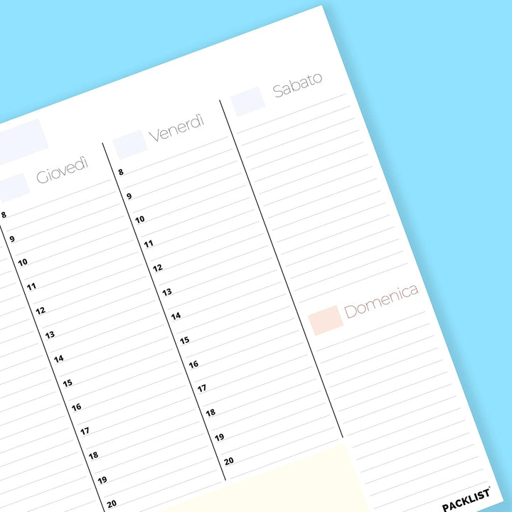 Planner Settimanale Scrivania - A4 - Agenda 52 Flogi - Appuntamenti - Calendario Perpetuo di Design