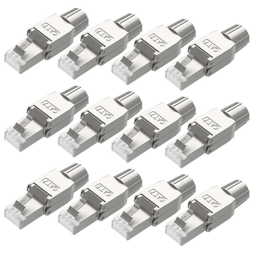 VCELINK RJ45 Stecker Werkzeuglos für Verlegekabel Cat7 Cat6A Netzwerkstecker Werkzeuglos Feldkonfekt