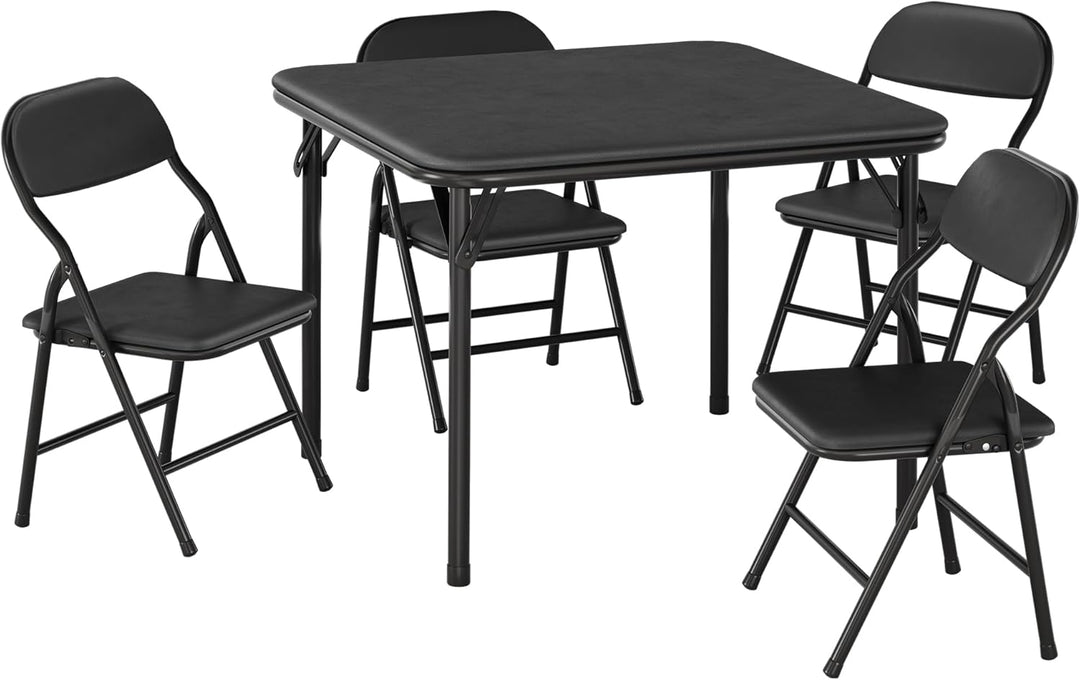 Zusammenklappbares Set für Kinder, quadratischer Tisch mit 4 gepolsterten Stühlen, Metallrahmen, ide