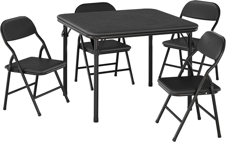 Zusammenklappbares Set für Kinder, quadratischer Tisch mit 4 gepolsterten Stühlen, Metallrahmen, ide