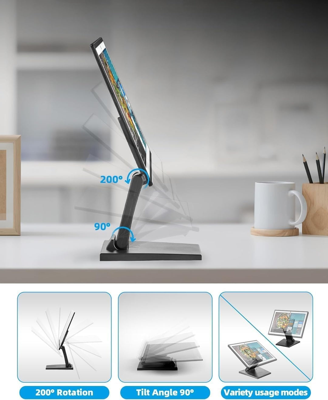 Monitorhalterung VESA Halterung Faltbar Stabil – Kompakte Tisch Monitor Halterung mit VESA 75x75 / 1