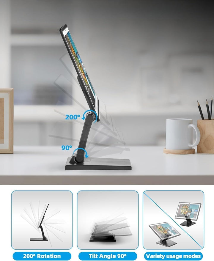 Monitorhalterung VESA Halterung Faltbar Stabil – Kompakte Tisch Monitor Halterung mit VESA 75x75 / 1