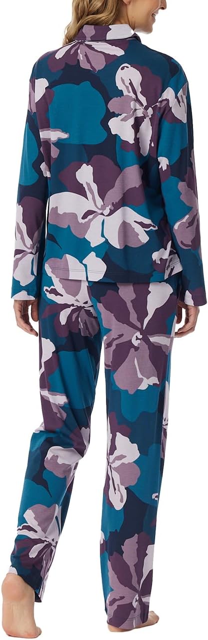 Schiesser Damen Langer Pyjama Schlafanzug Lang - 180126 38 Multicolor 4_181895, 38 Multicolor 4_1818