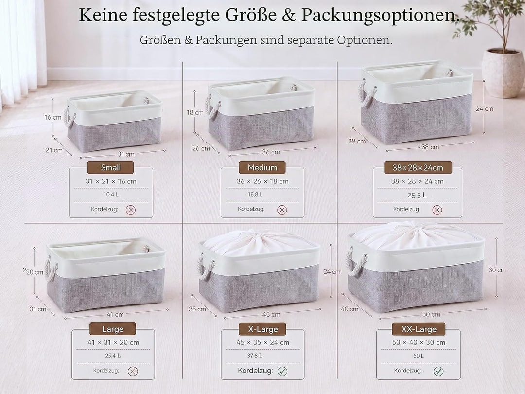 Mangata 3 Stück aufbewahrungskorb Stoff, Kleine aufbewahrungsbox Schrank, Korb aufbewahrung Stoff mi