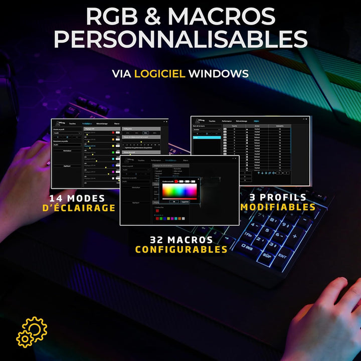 The G-Lab - Combo Tungsten EX – kabellose Tastatur – Dreifache Verbindung 2,4 GHz/BT/kabelgebunden –